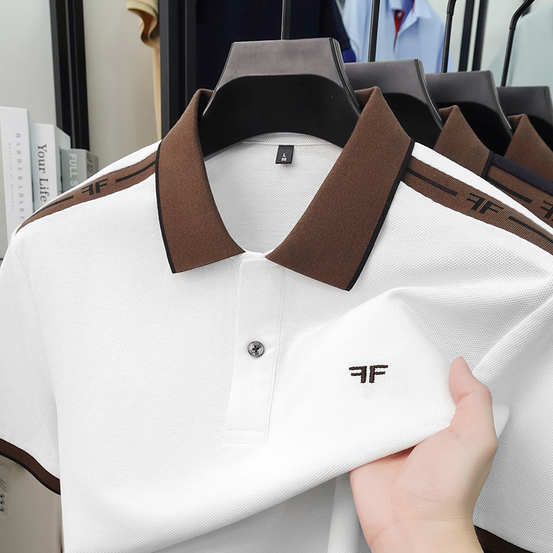 Summer Light Clothing - Lichte luxe heren geborduurde poloshirt nieuwe