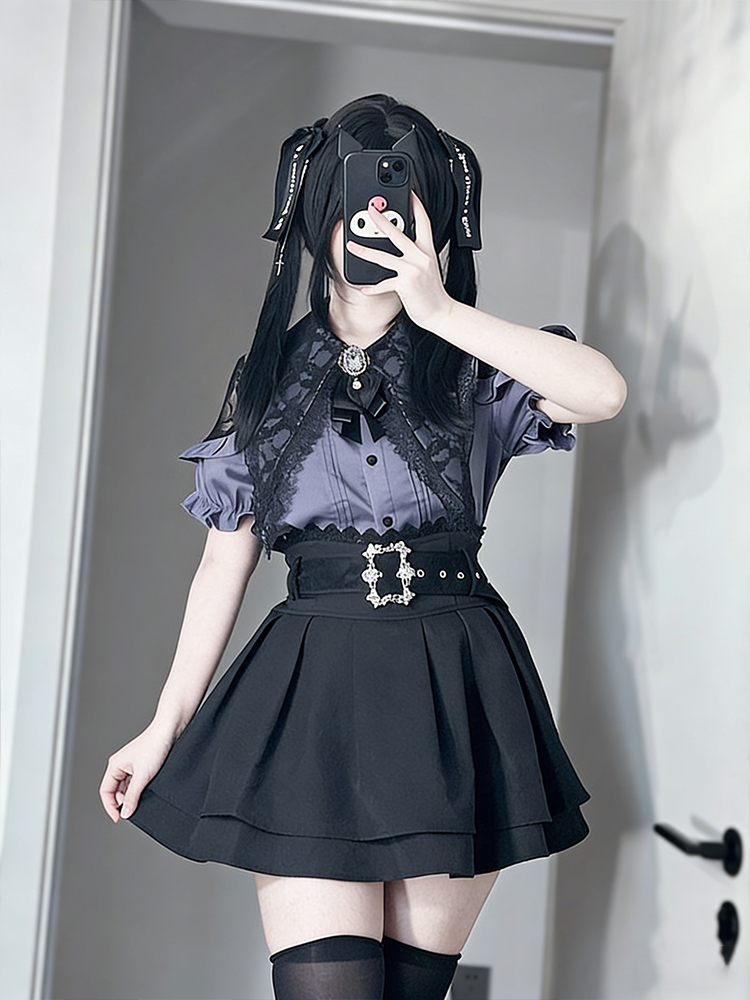 Summer Goth Clothing - Gothic-stijl shirt met blote schouders en