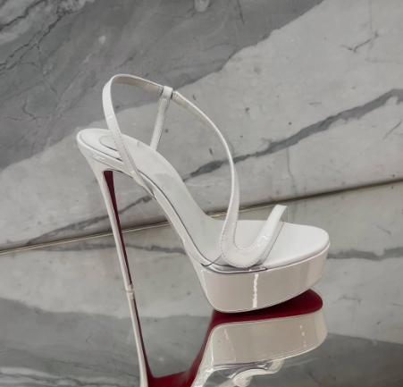 Summer Clothing Dress - Metallic leren plateau stiletto sandalen sexy