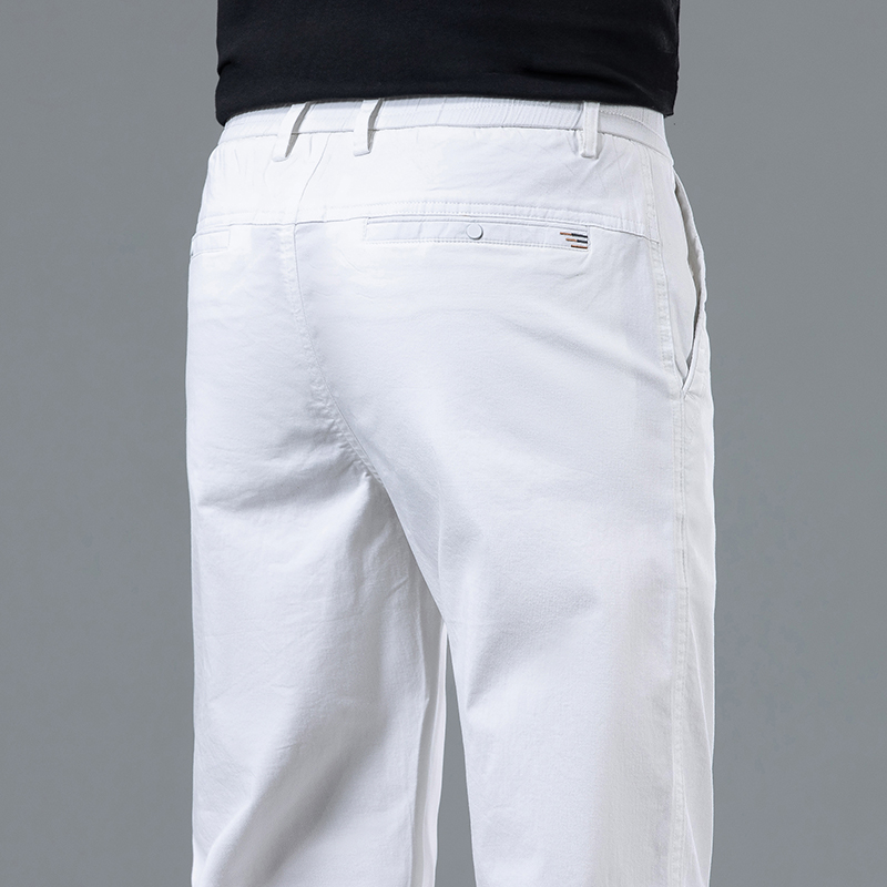Summer Light Clothing - Zomerse licht getailleerde witte herenbroek, dagelijkse