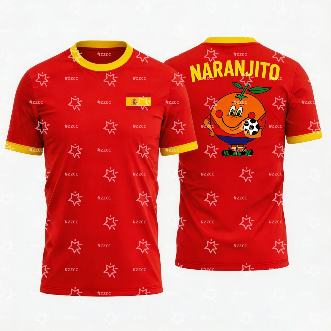 Summer Clothing In Spanish - 2026 Naranjito Grafisch Voetbalshirt Spaanse voetbalfans'