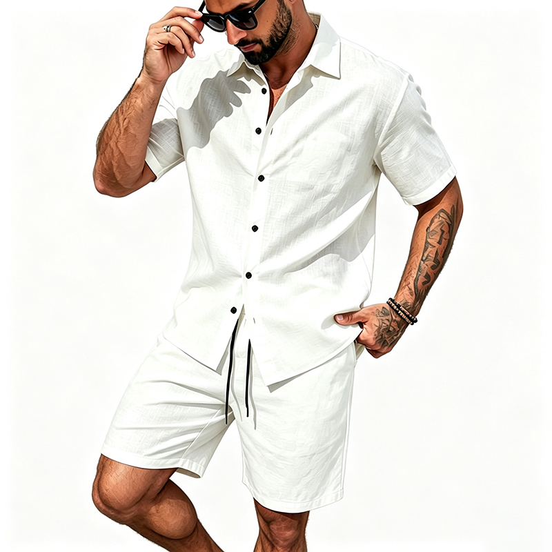 Heren linnen tweedelige outfit - Summer Clothing Types recensie en prijs