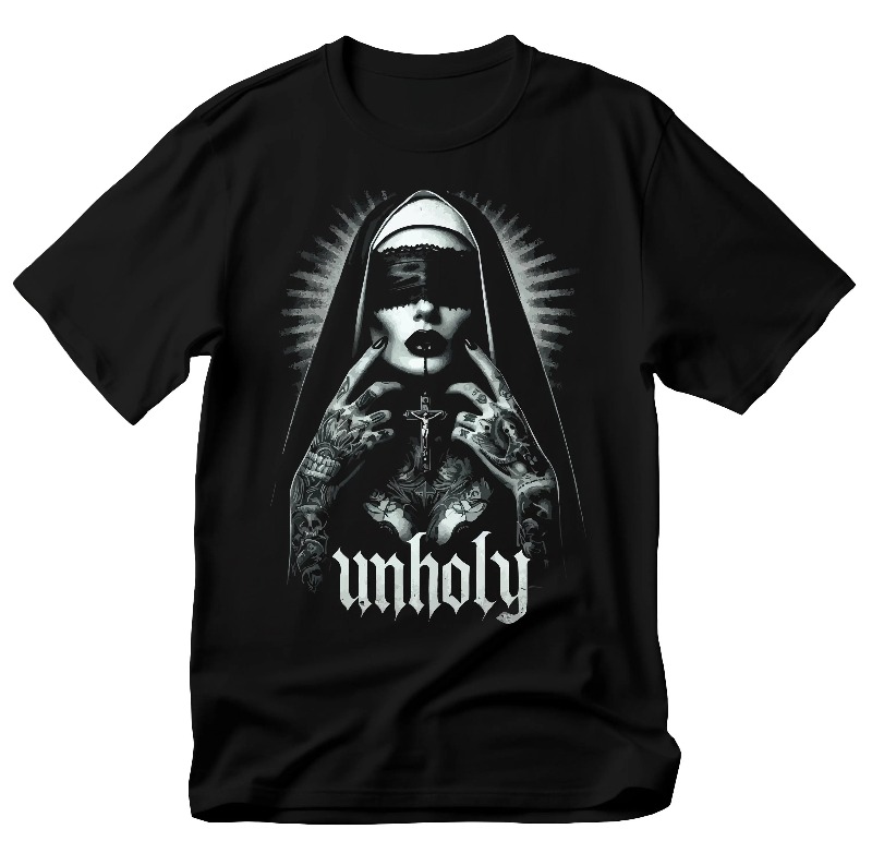 Unholy Nun T-shirt: Gothic Sat - Summer Goth Clothing recensie en prijs