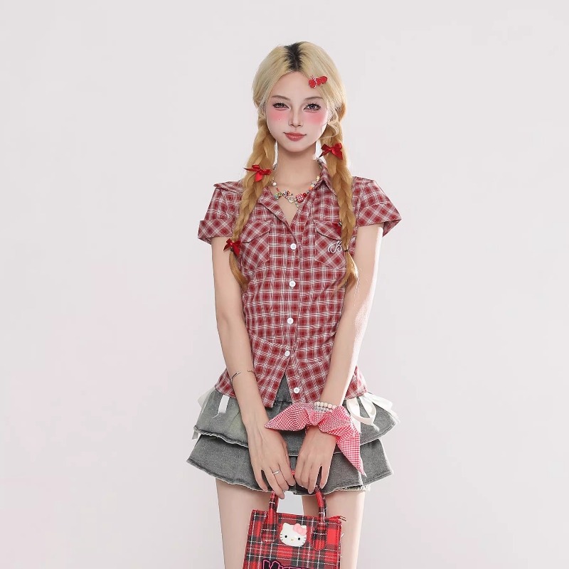 Harajuku Vintage Gothic Geruit - Summer Goth Clothing recensie en prijs