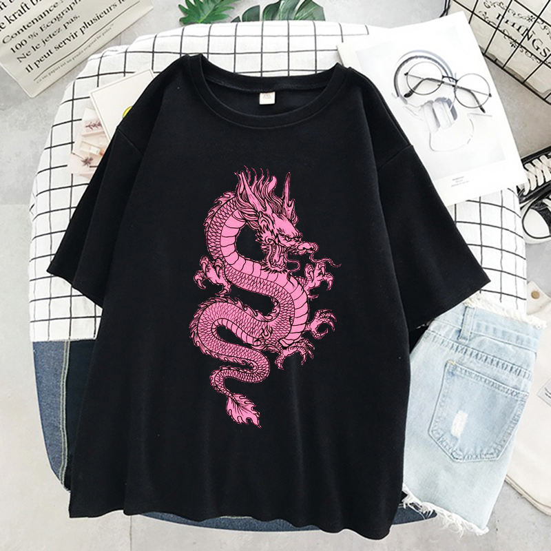 Vrouwen T-shirts Roze Draak To - Summer Goth Clothing recensie en prijs