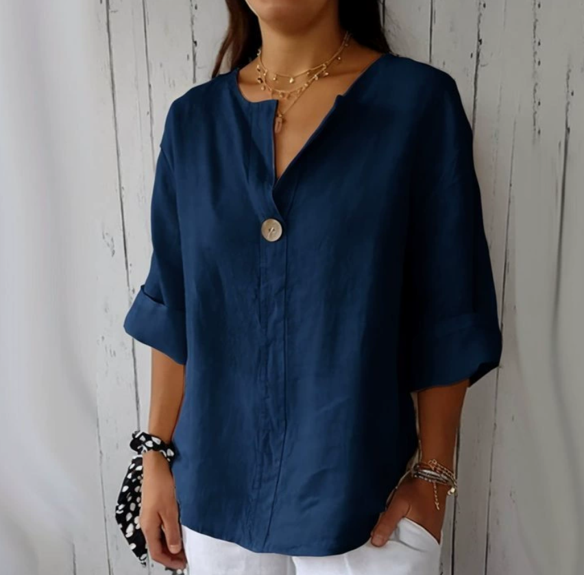 Plus Size Dames V-hals Katoen  - Summer Clothing Office recensie en prijs