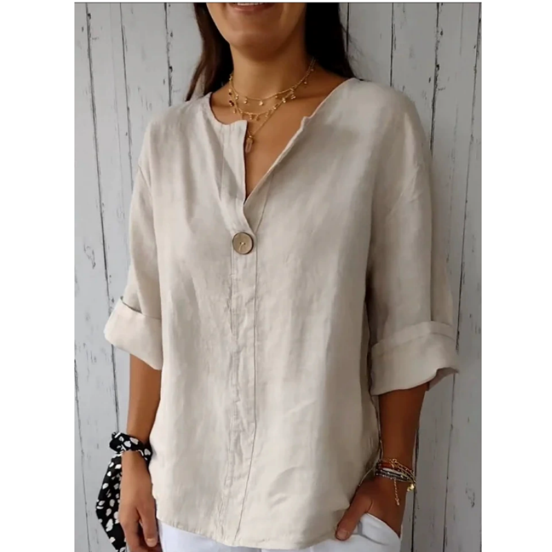 Plus Size Dames V-hals Katoen  - Summer Clothing Office recensie en prijs