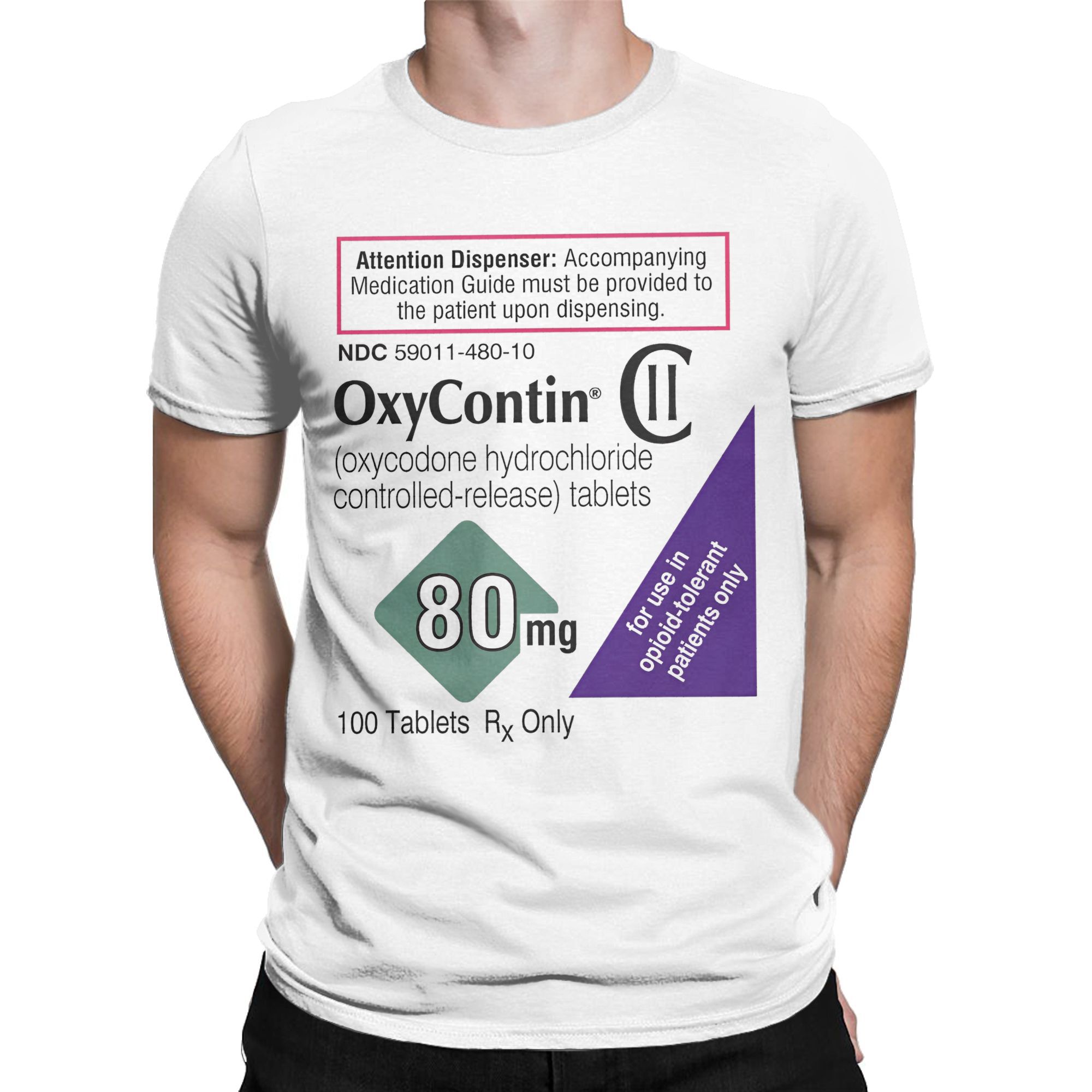 Oxycontin 80mg Label heren T-s - Summer Clothing Label recensie en prijs