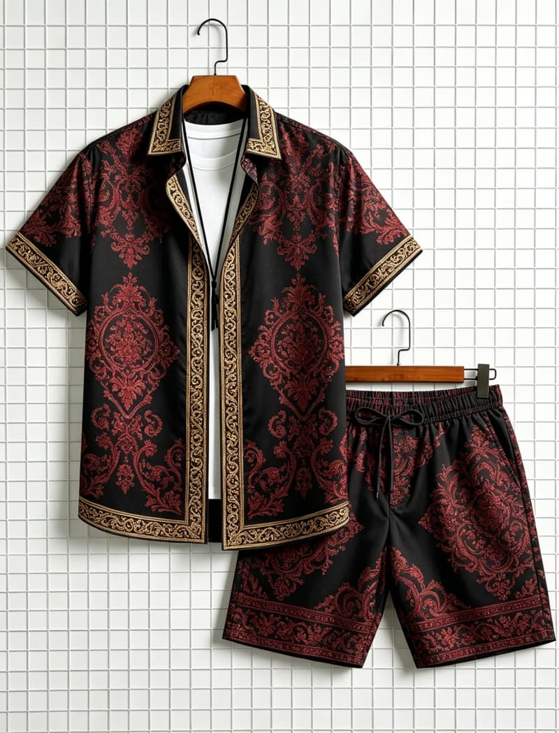 Herenset met etnische print, k - Summer Clothing Types recensie en prijs