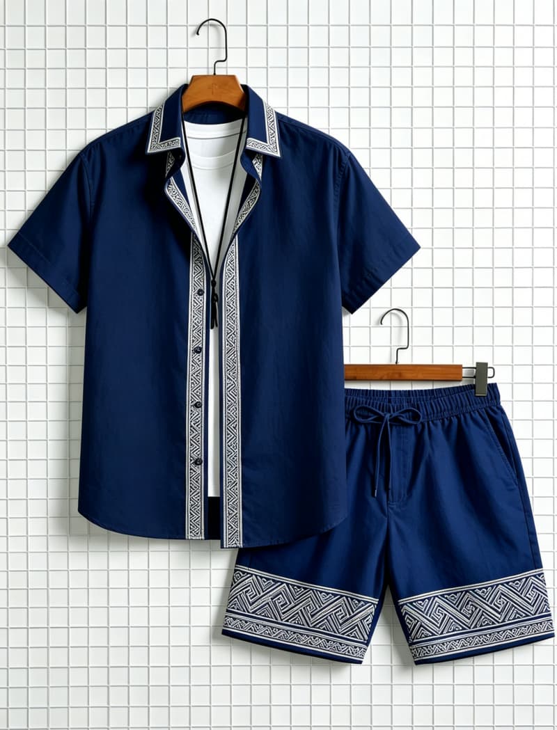 Herenset met etnische print, k - Summer Clothing Types recensie en prijs